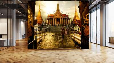 Preah pantheon  Wat Phra Kaew in Bangkok Wall mural