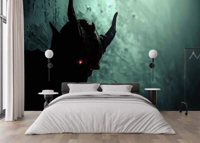 A dark demon shadow, showing the concept of the devil inside yourself Wall mural