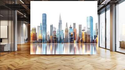 modern city panorama 3d illustration Wall mural