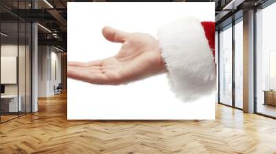 New year concept hand of Santa Claus  isolated on white background Wall mural