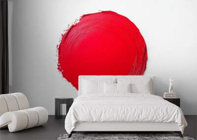 Red highlighter circle on white background Wall mural