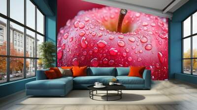 An apple captured through macro photography Wall mural