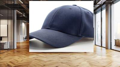 Dark blue baseball cap front and back cut out with shallow Depth of Field Wall mural