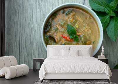 Kaeng Khae with Roasted Rice. Kaeng khae is a curry of northern Thai dish. This curry is made mainly with vegetables, herbs and added meat depending on the variant. Wall mural