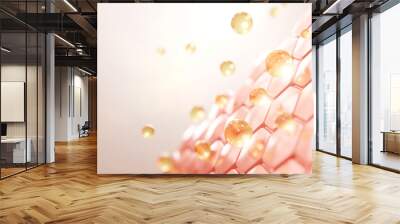 3d collagen skin serum and vitamin illustration isolated on soft color background. concept skin care Wall mural