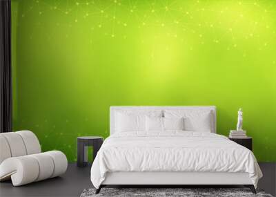 Futuristic green digital communication network and technology banner background. Abstract panorama background design. Wall mural