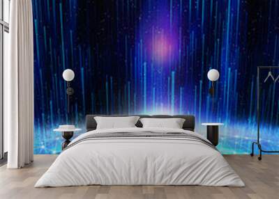 Global network for the exchange of data on the planet Earth.  Elements of this image furnished by NASA. Wall mural