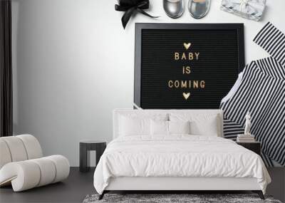 Coming soon baby concept with letter board Wall mural