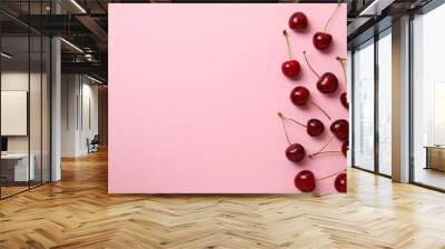 Concept of fresh summer food - delicious cherry Wall mural