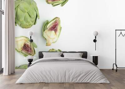 Concept of healthy food with artichoke, space for text Wall mural