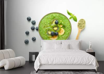 Concept of tasty and healthy food with smoothie Wall mural