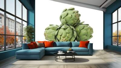 Fresh raw artichoke isolated on white background Wall mural