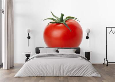 Fresh red tomato isolated on white background Wall mural