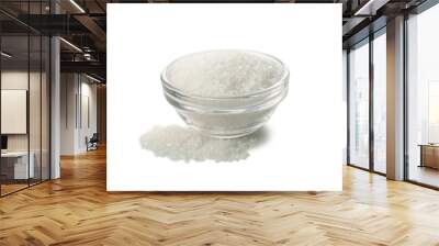 Glass bowl of salt isolated on white background Wall mural