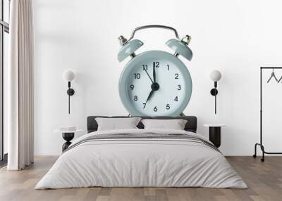 Gray alarm clock isolated on white background Wall mural