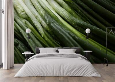 Green onion, concept of fresh vegetable, fresh raw food Wall mural