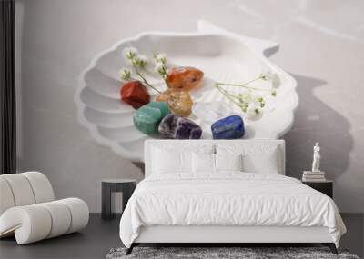 Magic crystals, spiritual esoteric practice for relax Wall mural