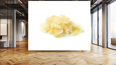 Pickled ginger slices isolated on white background Wall mural