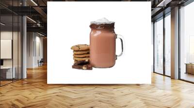 PNG, Chocolate milkshake isolated on white background Wall mural