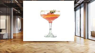 PNG, Grapefruit cocktail in glass, isolated on white background Wall mural