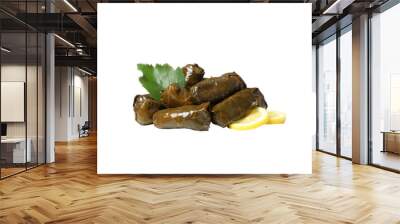 PNG,Dolma with herbs and lemon, isolated on white background Wall mural