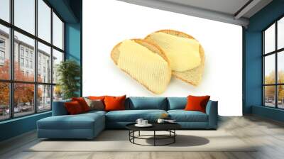 Sandwiches with butter isolated on white background Wall mural