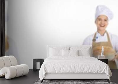 Set of female chef isolated on white background Wall mural