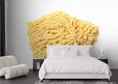 Two pieces instant noodles on white background Wall mural