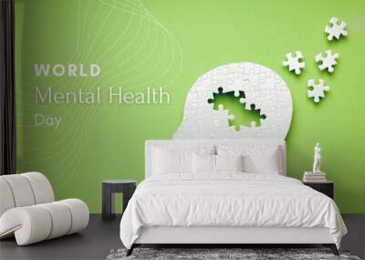 World Mental Health Day, created using Generative AI technology. Wall mural