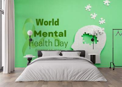 World Mental Health Day, created using Generative AI technology. Wall mural