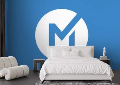 Letter M geometries vector concept illustration 2 Wall mural