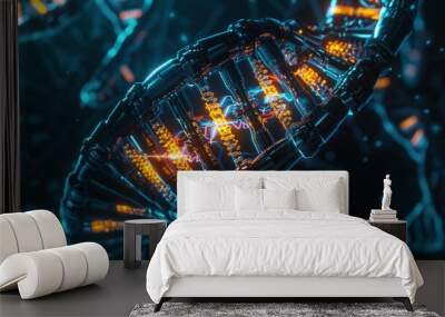 Glowing DNA Helix. 2 Wall mural