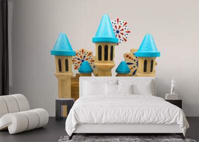 wooden cute gift firework castle Wall mural