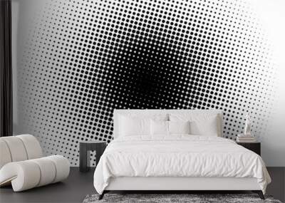 Circle gradient halftone dots background. Pop art template, texture. Wall mural