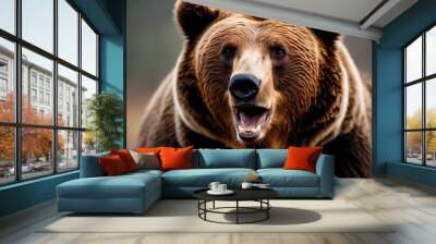 brown bear portrait Wall mural