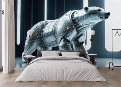 futuristic polar bear Wall mural