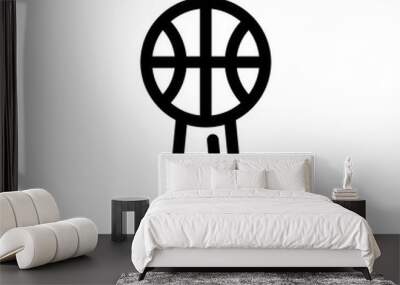 Basketball Trophy Trendy Icon, Champion Award Theme, Wall mural