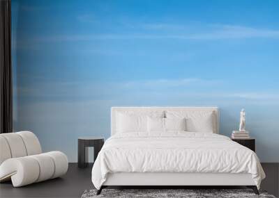 An aerial background view from of clear blue skies and white faint clouds - panoramic web banner Wall mural