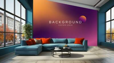 Dark purple orange color gradient background vector design Wall mural