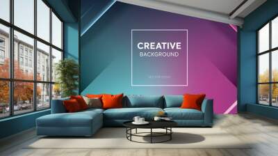 Modern vivid colorful turquoise and pink neon light banner background Wall mural