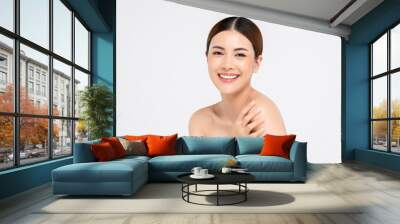 Youthful bright skin smiling pretty Asian woman for beauty concepts Wall mural