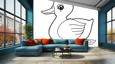 cartoon cute duck coloring page vector illustration
 Wall mural