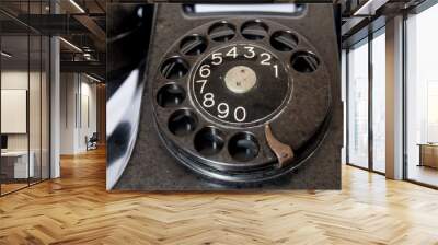 Antique phone on a white background Wall mural