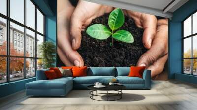 A green business consultant helping companies adopt sustainable strategies for environmental impact Wall mural