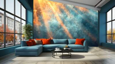 Soft smoke, warm light background Wall mural