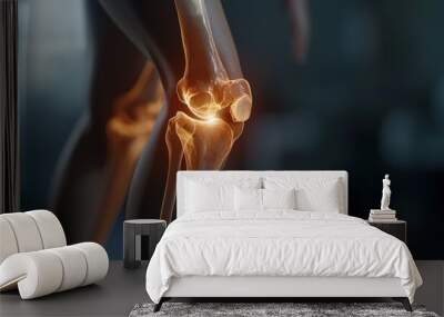 The leg and knee bone showing pain. medical use Education and Commerce Wall mural