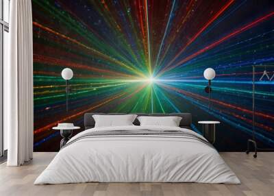 Assorted-color Laser Lights Wall mural