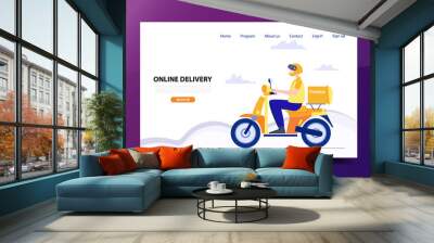 Online delivery concept. digital media technology landing page. Wall mural