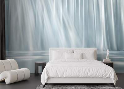 Stage with cascading light effects soft blue and white Wall mural