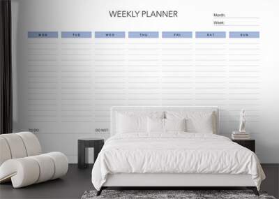 tracker planner_weekly planner template Wall mural